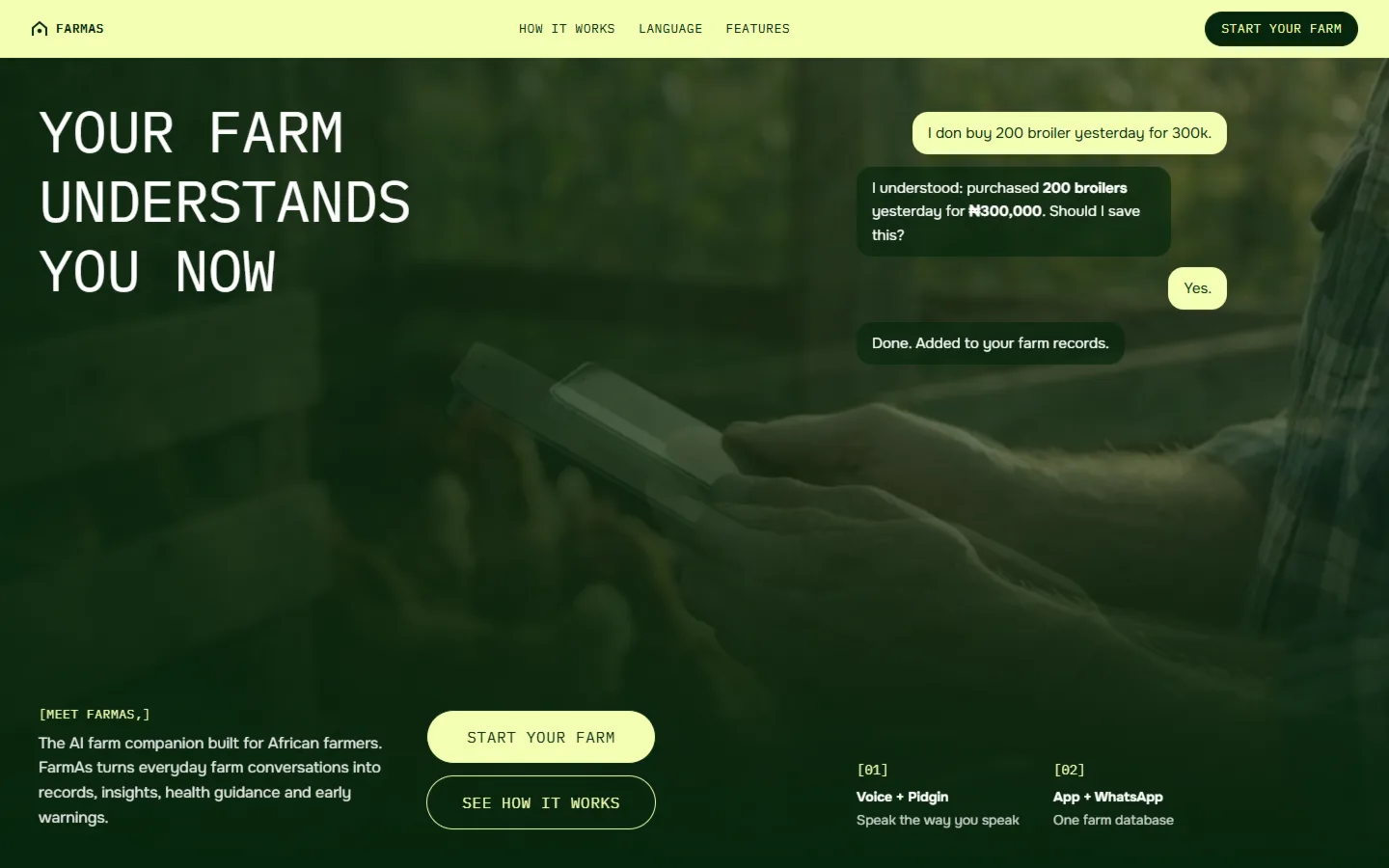 Screenshot of FarmAs